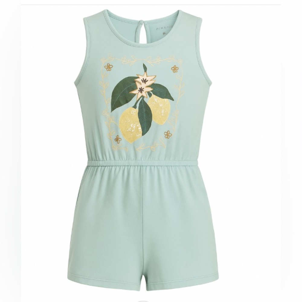 btween Mint Romper with Lemon Print